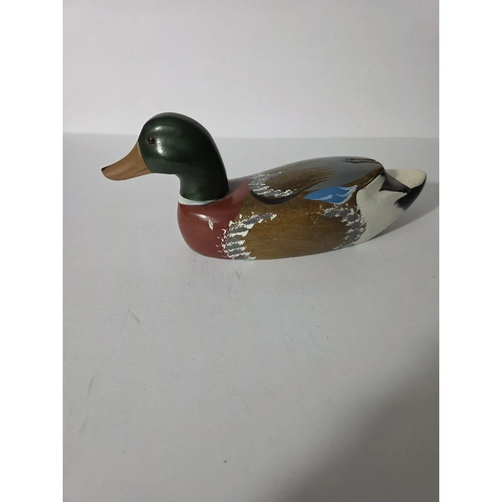 ​Vintage Hand-Carved Wooden Mallard Duck Decoy - 10